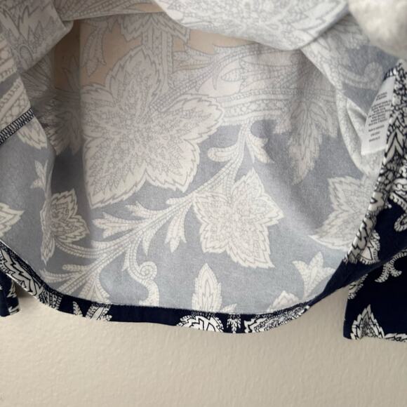 The Talbots Tee Women Yellow Tunic Blouse Longsleeve Floral Cotton Blend Size XL - Picture 6 of 11